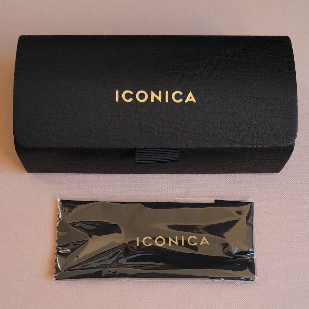 ICONICA Black Sunglasses Hard Case Eyeglasses Eyewear Sunglass Resort Travel
